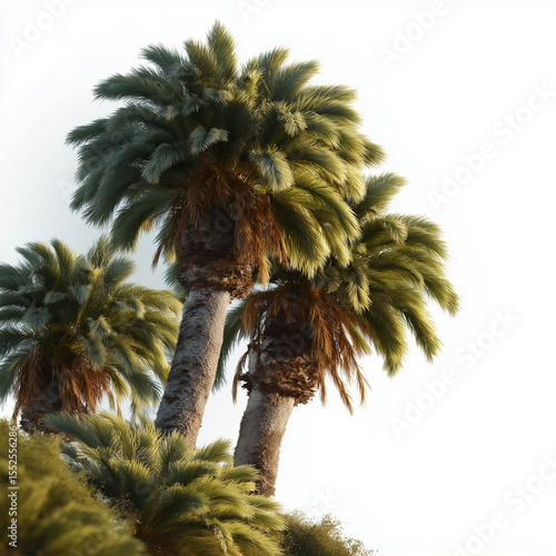 Palm trees reaching for the sky on a sunny day