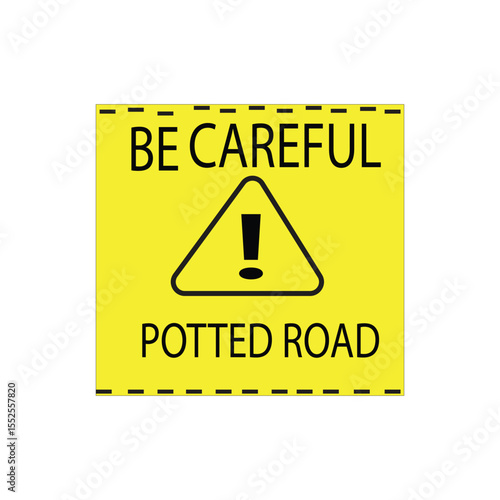pothole warning sign vector illustration of a sign that warns drivers of an uneven or pothole-ridden road surface