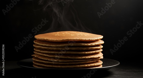 Wallpaper Mural Warm, golden pancakes steam invitingly on a dark plate, promising a delicious breakfast. Torontodigital.ca