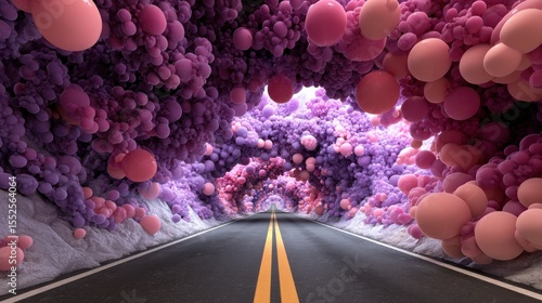 Road Through Tunnel of Spheres