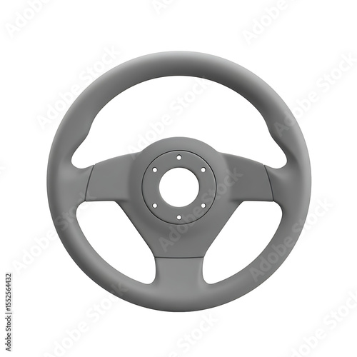 A gray steering wheel isolated on transparent background