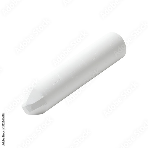 A piece of white chalk isolated on transparent background