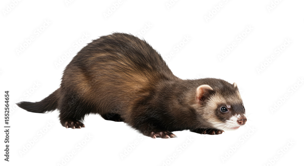 Adorable Ferret Portrait Against White Background. Adorable Ferret Portrait Against White Background.