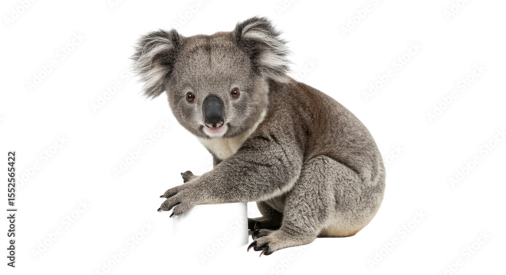 Fototapeta premium Adorable Koala Bear on White.
