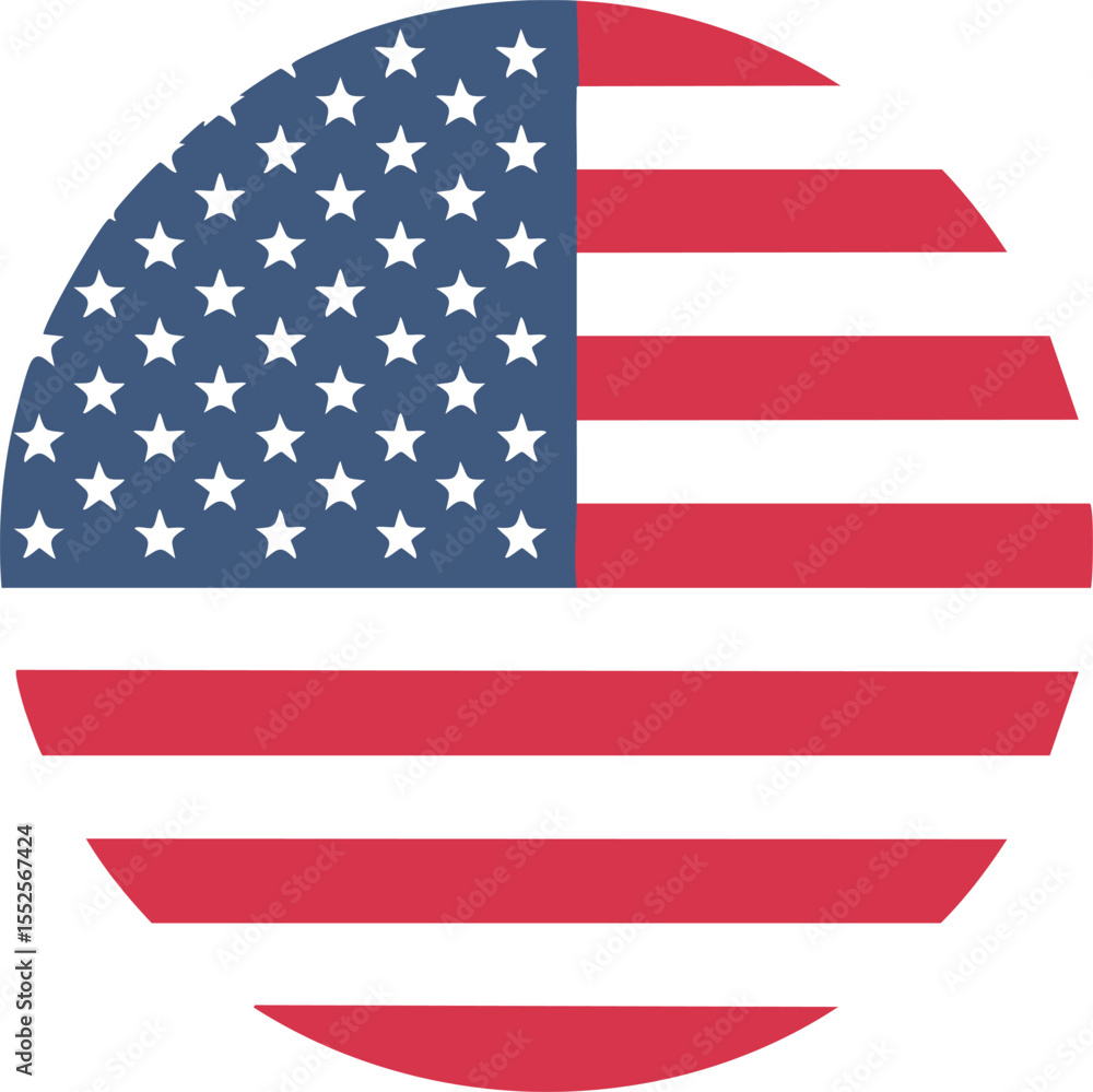 Naklejka premium American flag in circular shape ,4July, Vector Usa