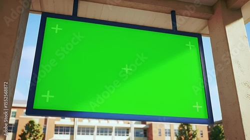 Outdoor Green Screen Display on Building Facade