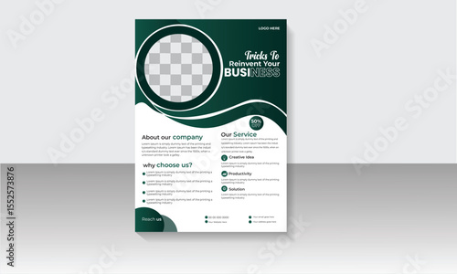 Corporate business flyer design and digital marketing agency brochure cover template with photo Free Vector