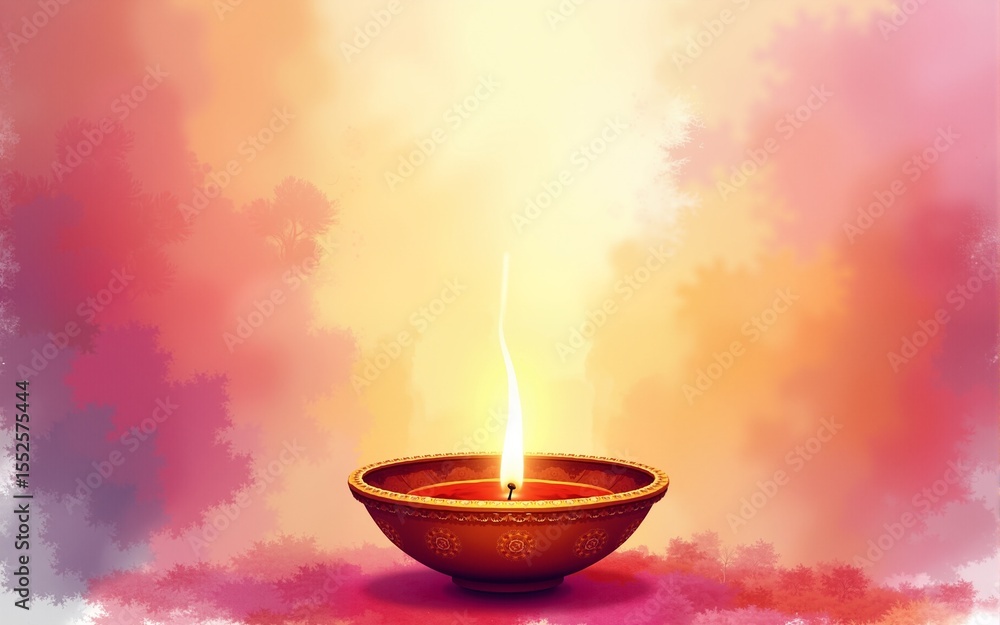 Happy Diwali background coloful with watercolor diya. High quality Happy Diwali background coloful with watercolor diya. High quality