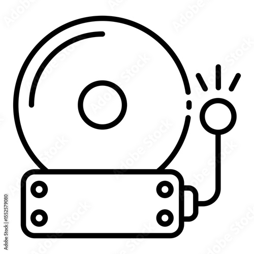 ringing bell outline icon for school time alert system
