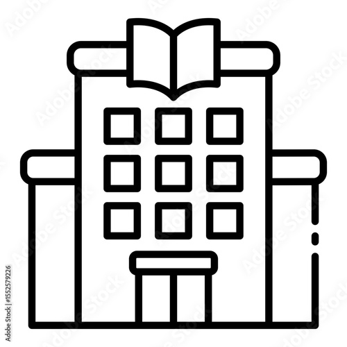 library outline icon for academic reading center