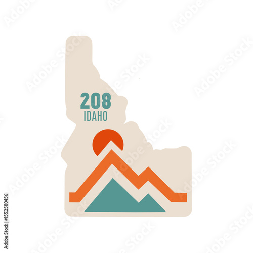 208 Idaho State in with Nature Scenery Perfect for Print, Apparel, etc