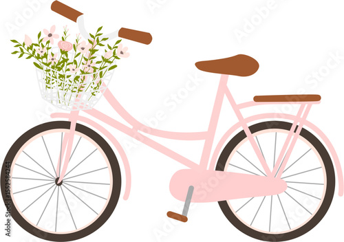 Vintage Bicycle With Flowers
