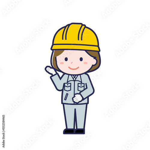 工事作業員／ななめ／女性 18