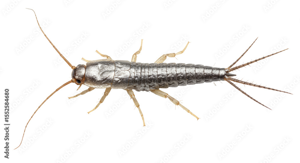 Detailed Closeup of a Silverfish Insect. Detailed Closeup of a Silverfish Insect.