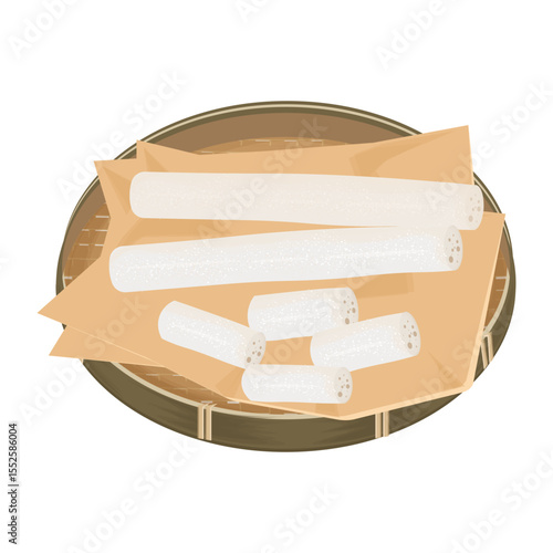 Vector Illustration Logo Clipart Korean Traditional Stick Taffy or Yeot 