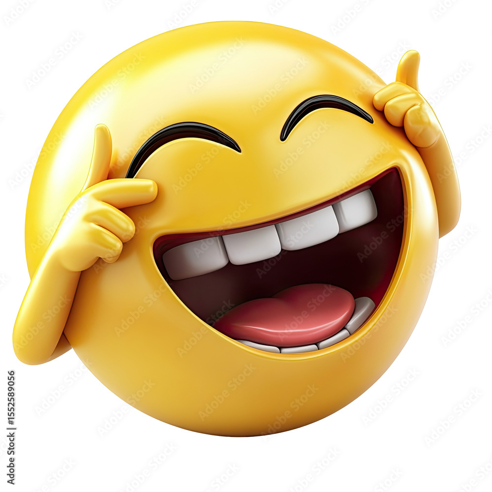 Fototapeta premium Cartoon emoji, joyful expression
