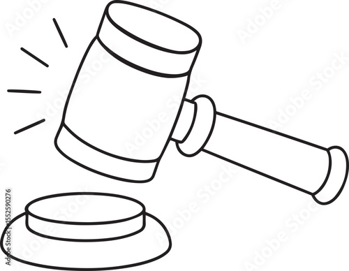 Vector illustration of representing law or auction, representing law or auction silhouette vector art, representing law or auction line art vector logo icon design