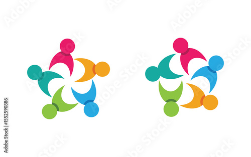 Human care Love adoption group network and social logo design v.17
