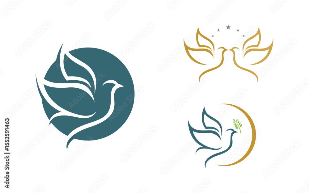 Bird wing dove icon logo design vector illustration template v1.7 Bird wing dove icon logo design vector illustration template v1.7