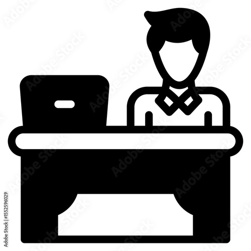 Receptionist outline mixed icon