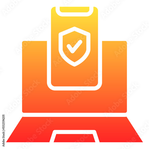 two-factor authentication glyph gradient icon