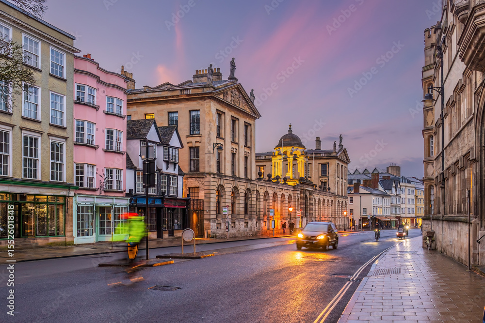 Fototapeta premium Old town of Oxford city, cityscape of England