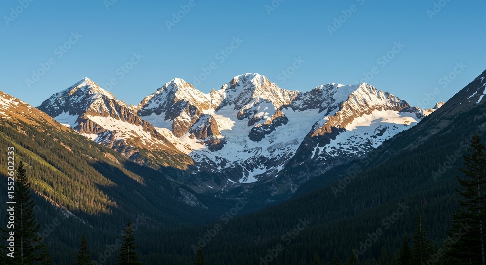 Fototapeta premium Majestic mountain range sunrise panorama