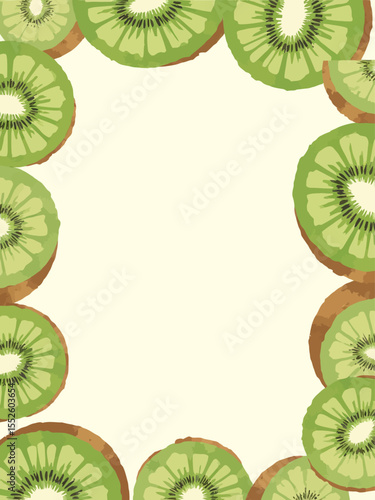  Kiwi slices filling the frame creating a vibrant and refreshing pattern