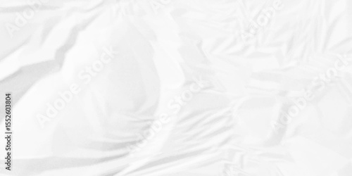 White crumpled paper Blank white crumpled and creased paper poster.
