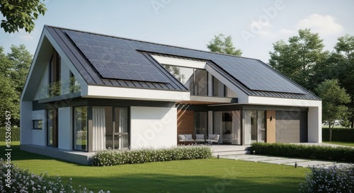 Modern Sustainable Family Home Design with Energy Efficient Solar Panels