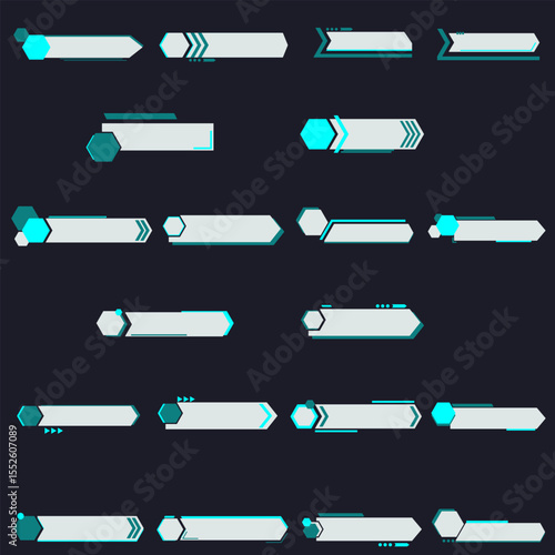 Futuristic Interface Label Set Ellements
