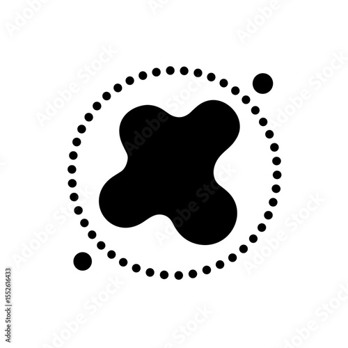 Abstract Atom Structure Icon Representing Scientific Exploration – Solid