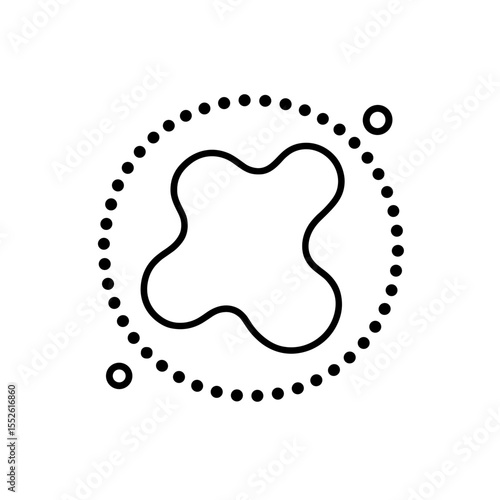 Abstract Atom Structure Icon Representing Scientific Exploration – Outline