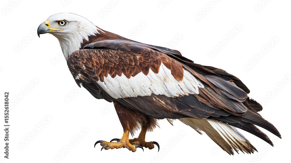 Fototapeta premium Majestic eagle profile, brown and white plumage
