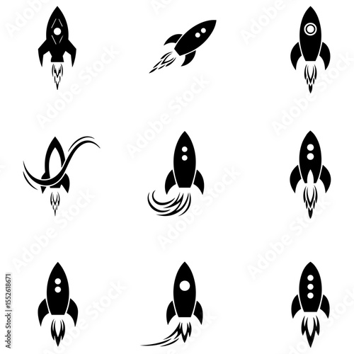 A beautiful assortment of rocket glyphs and icons for creating an intuitive and stylish user interface