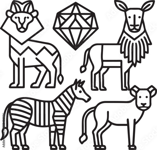 Photography A cute cartoon zebra with black and white stripes, isolated like a wild safari a