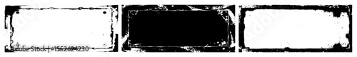 Vector Distressed rectangular frames showcase grunge textures and blank spaces.
