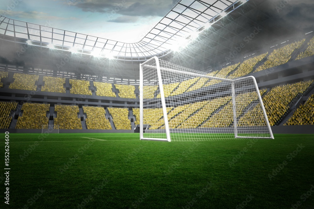 Fototapeta premium Large football stadium with lights