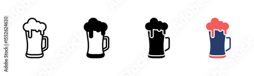 Beer Glass icon sheet multiple style collection