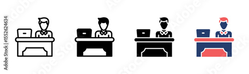 Receptionist icon sheet multiple style collection