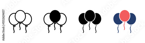 Balloons icon sheet multiple style collection