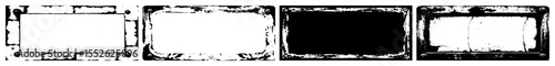 Vector Distressed rectangular frames showcase weathered textured borders.