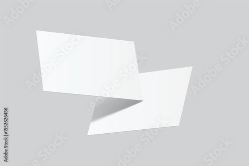 Vector realistic flying business card mockup template isolated. Empty design for presentation branding, corporate, gift card, play card, game card, note cards, greeting card, invitation, credit card
