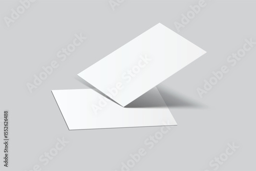Vector realistic business card mockup template isolated. Empty design for presentation branding, corporate, gift card, play card, game card, note cards, greeting card, invitation, credit card
