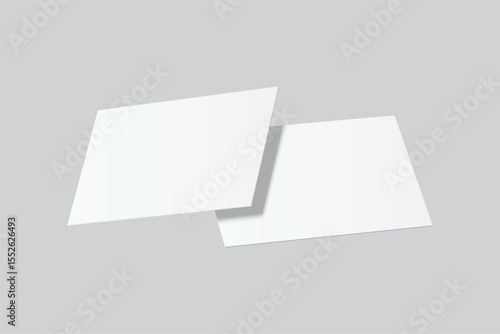 Vector realistic flying business card mockup template isolated. Empty design for presentation branding, corporate, gift card, play card, game card, note cards, greeting card, invitation, credit card
