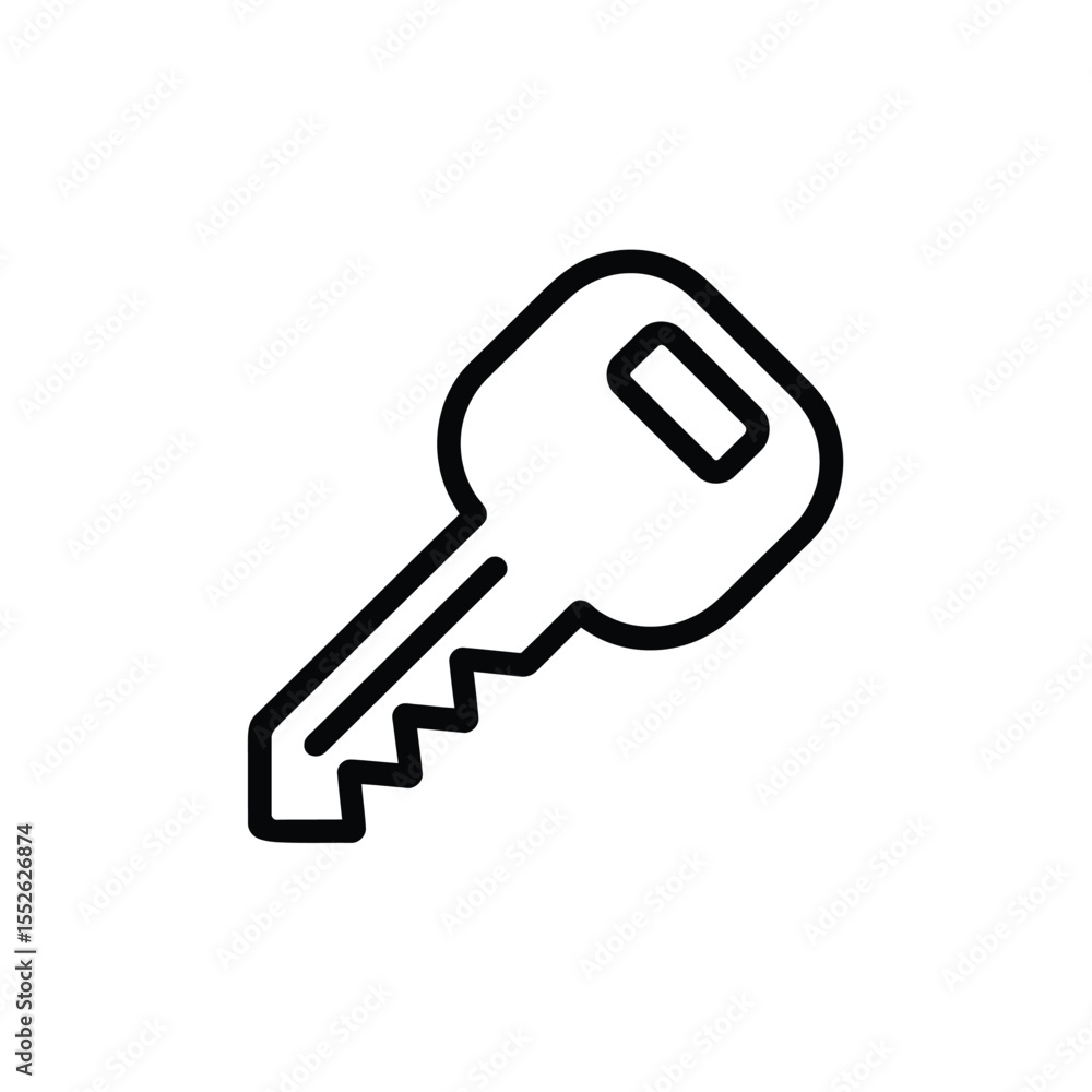 Simple Black Line Art Key Icon Simple Black Line Art Key Icon
