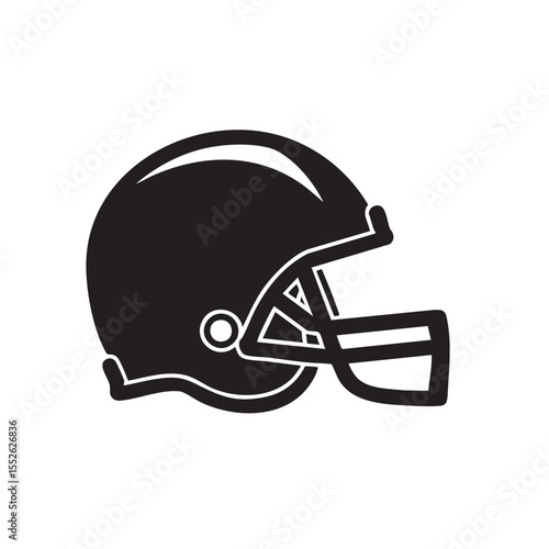 A black silhouette icon of a football helmet.