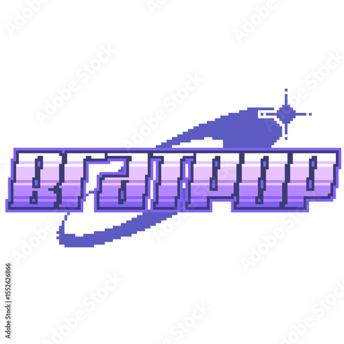 Purple "BRATPOP" Y2K Styled Pixel Art Bold Typography Logotype