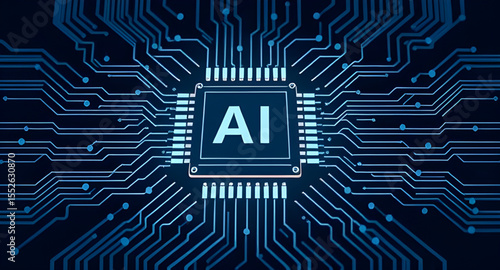  AI processor icon, Tech chip vector, Microchip with circuits, AI circuit icon, Neural processor chip, Smart chip icon, Digital brain chip, AI hardware vector, Microchip icon, Intelligent circuit boar