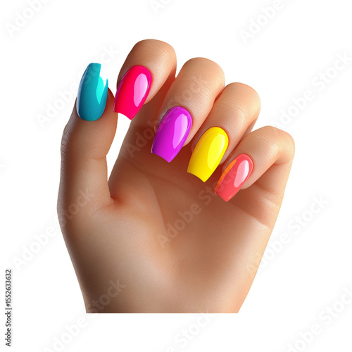 colorful nails without background